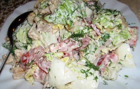 Копченая капуста салат рецепт