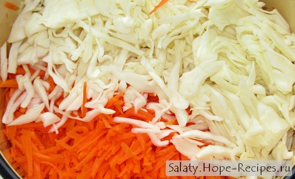Простой салат из капусты с морковью