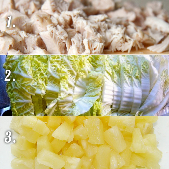 Салат с пекинкой, ананасом и курицей - пошаговый рецепт